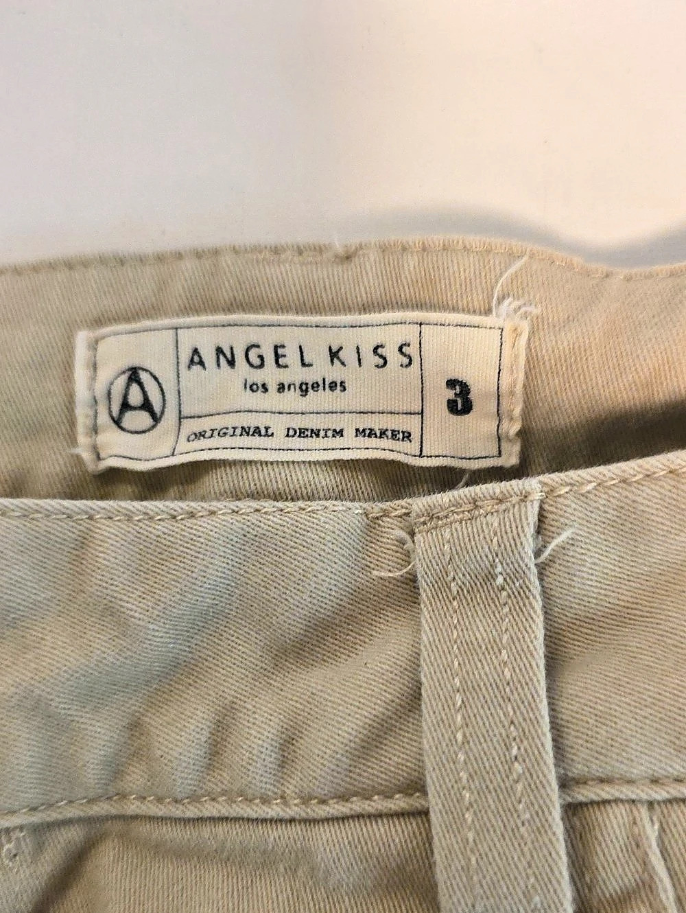 Angel Kiss Original Denim Maker Mini Skirt in White Size 3 Like New - Picture 3 of 8